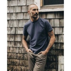 Taylor Stitch Organic Cotton Shop Tee Navy Twist Size 44 (XL) New With Tags